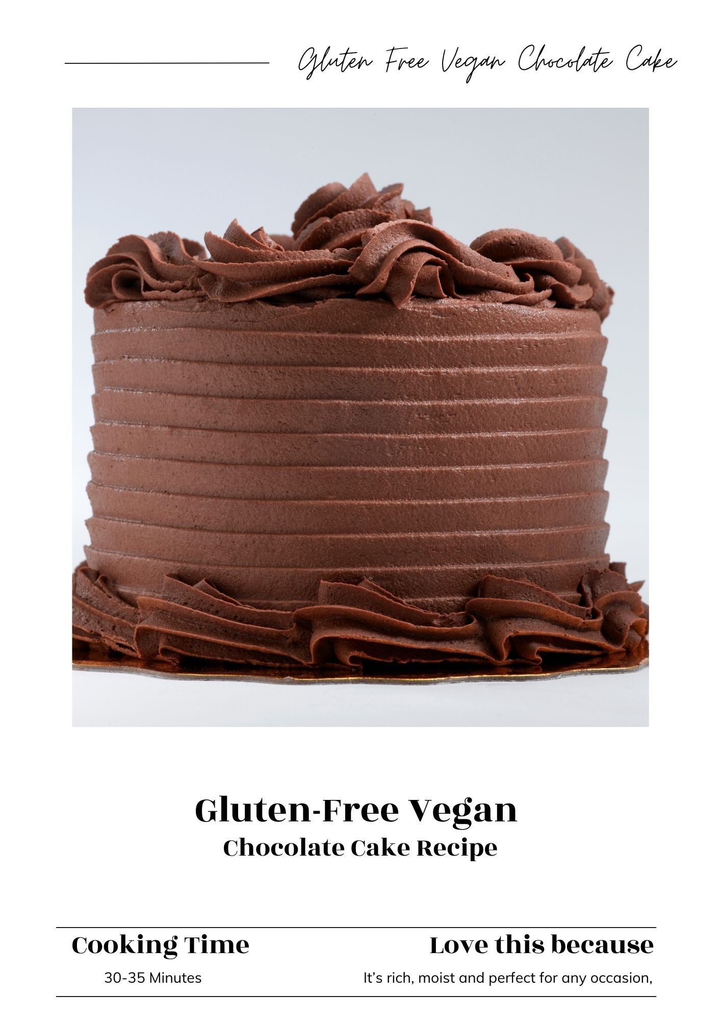 Gluten-Free Vegan Chocolate Cake E-Recipe